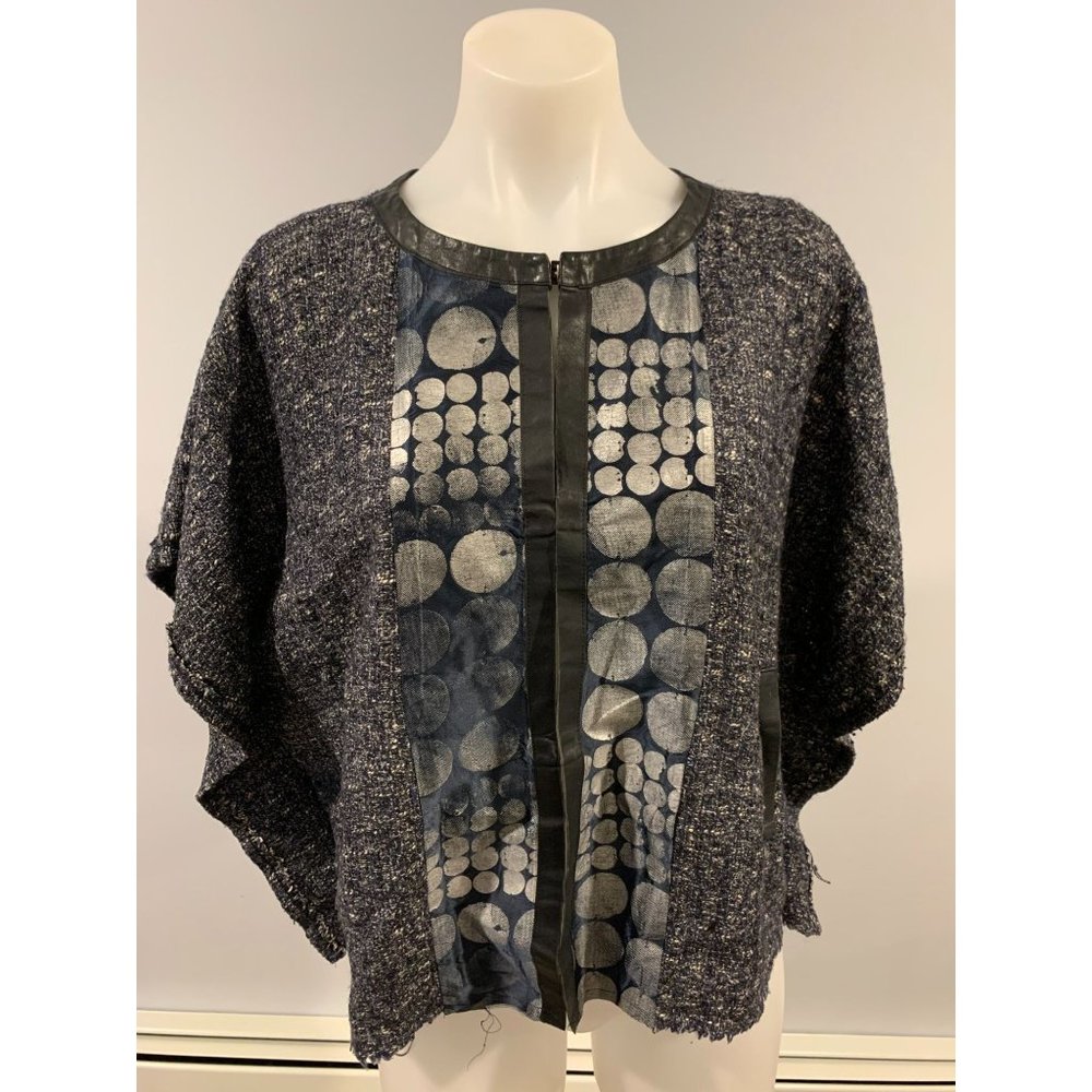 Burning Torch Navy Blue Button-Up Size L